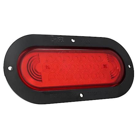 SuperNova ® Oval LED Stop Tail Turn Light, Black Theft-Resistant Flange, Red