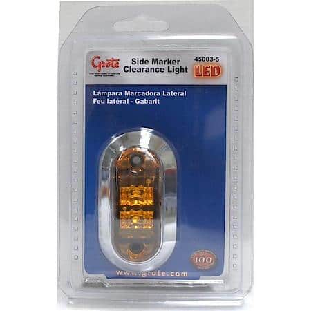 Oval LED Clearance Marker Light, 2-1/2", Chrome Bezel