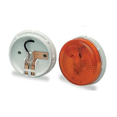 Clearance Marker Lamp, Yellow, Round Surface Mount, Single Bulb