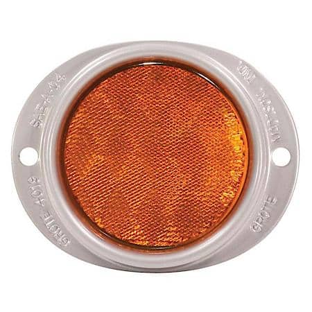 Reflector, 3" Round, Yellow, Steel Lens, 2 Hole Mount, Bulk Pack (Sold by each)