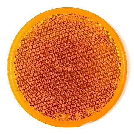 Reflector, 3" Round, Yellow, Stick On, Bulk Pack (Sold by each)