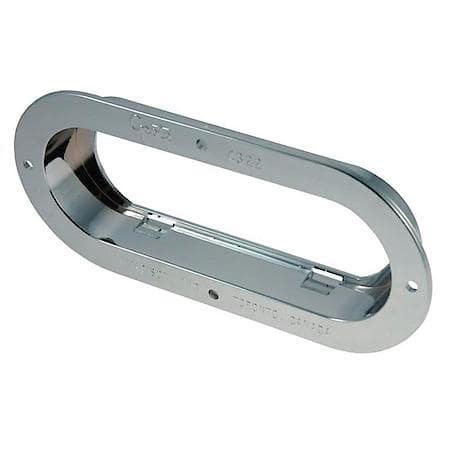 Theft-Resistant Mounting Flange For 6" Oval Lights, Chrome Plated