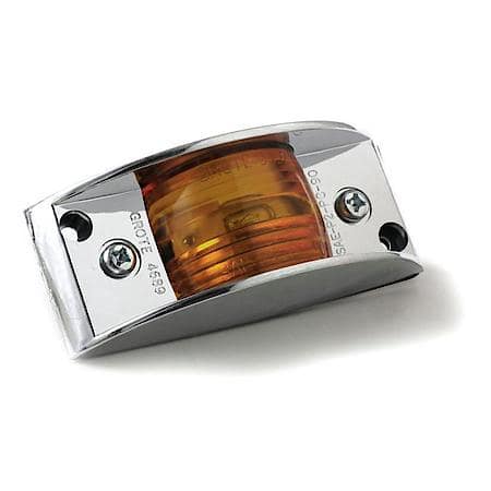 Chrome Armored Clearance Marker Light - Amber