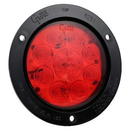 SuperNova ® 4" 10-Diode Pattern LED Stop Tail Turn Light, Black Theft-Resistant Flange