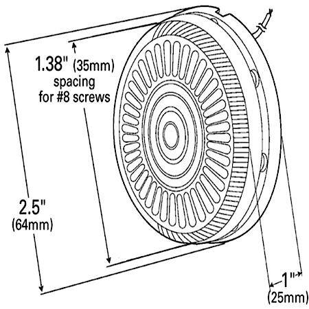 2 1/2" Surface-Mount Single-Bulb Clearance Marker Light, Red