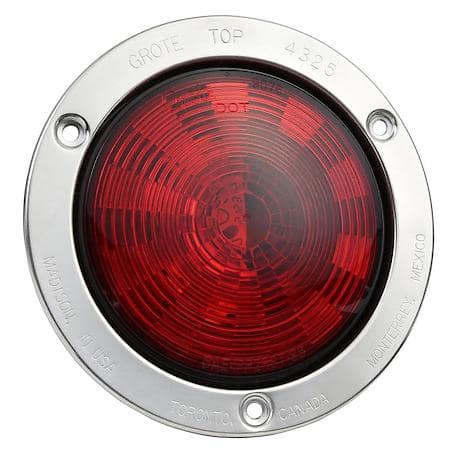 SuperNova ½ 4" NexGen LED Stop Tail Turn Light, Stainless Steel Flange, Male Pin, Red
