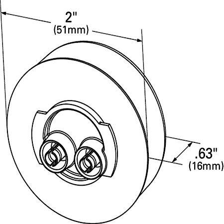 Interior Courtesy Lamp - Bright, Single White LED, 2" Dia. housing - Requires plug-in pigtail