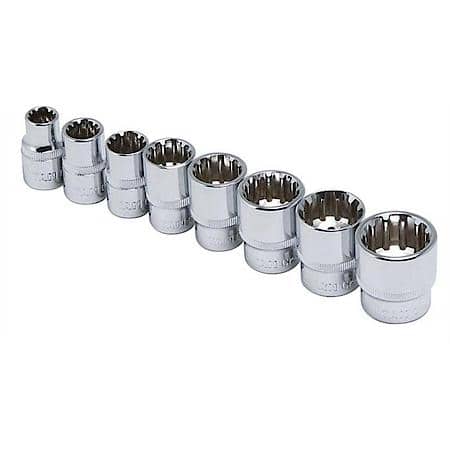8-Pc 3/8 Dr Sae Spline Socket
