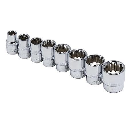 8-Pc 3/8 Dr Metric Spline Soc