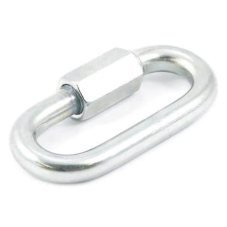 1/2in Quick Link, Threaded, Galvanized - Use to repair broken grade 30 proof coil chain