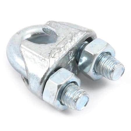 Wire Rope Clip - 1/4in (6.35mm) Zinc-plated malleable wire rope (aircraft cable) clips