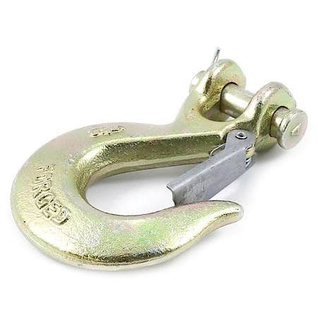 5/16in (7.94mm) Grade 70 (Ylw Zinc) Clevis Slip Hook w/ Latch - 4,300 lbs SWL -Drop forged/galvanized