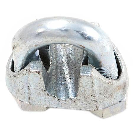 Wire Rope Clip - 3/8in (9.52mm) Zinc-plated malleable wire rope (aircraft cable) clips