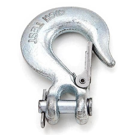 1/4in (6.35mm) Clevis Slip Hook with Latch - 1,950 lbs SWL - High test - Drop forged and galvanized