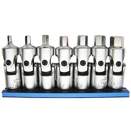 7-Pc Universal Joint Metric Hex Drive