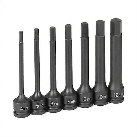 3/8 Dr. 7 Pc. 4 Length Metric Hex Driver Set