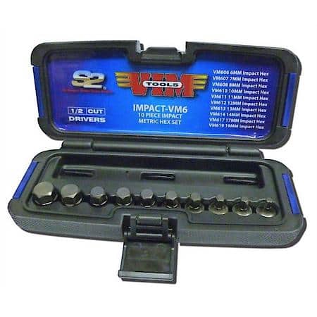 10-Pc Half Cut Impact Metric Hex Set