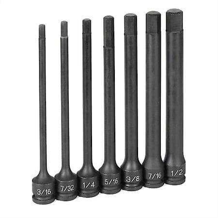 3/8 Dr 7Pc 6 Lngth Fractional Hex Driver Set