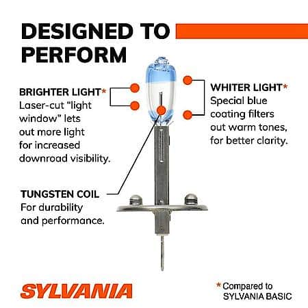 H1 SilverStar Ultra: Halogen Headlight Bulb, Brightest Downroad and Whiter Light, 2 Pack
