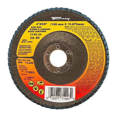Flap Disc, Type 29, 4 Inch by 5/8 Inch, ZA80