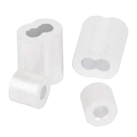 Ferrules & Stops - 1/8in Aluminum stops and ferrules (cable sleeves) for terminating wire rope
