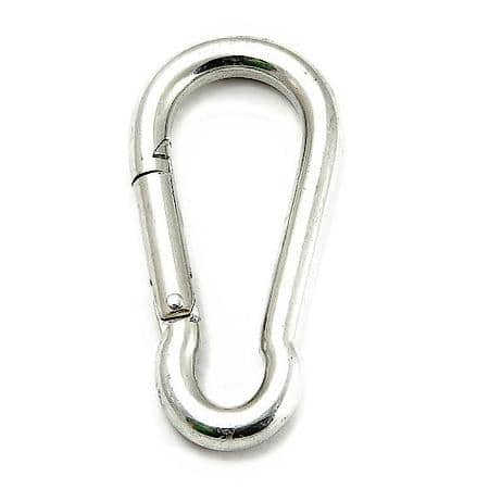 100mm Spring Hook w/10mm Pin - Die cast, zinc-plated - Used to connect rigging, NOT FOR LIFTING