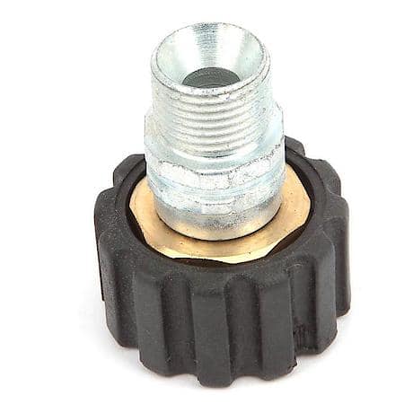 Pressure Washer Male Screw Coupling - M22F to 3/8in Male NPT - Rated 300 deg. F / 5,800 psi