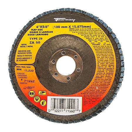 Flap Disc, Type 29, 4 Inch by 5/8 Inch, ZA60