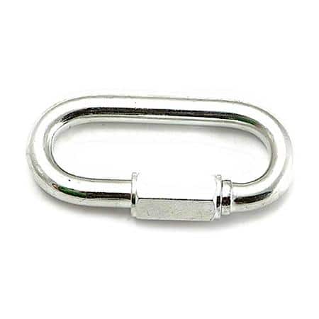 3/8in Quick Link, Threaded, Galvanized - Use to repair broken grade 30 proof coil chain