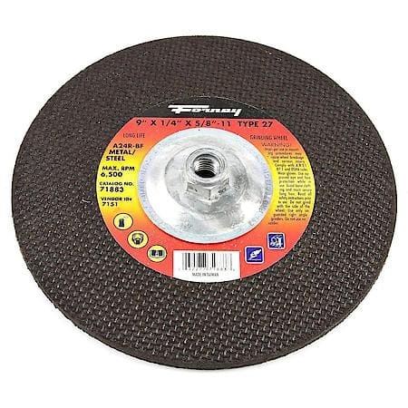 Grinding Wheel, Metal, Type 27, 9 Inch by 1/4 Inch by 5/8 Inch-10