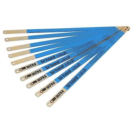 Industrial Pro╜ 12in x 18 Tooth Cobalt hacksaw Blades - Course Cut, Ultra bi-hard high speed steel (HSS)