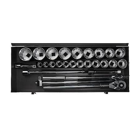 27 Piece 3/4" Drive 12 Point Standard Sae Mechanics Tool Set