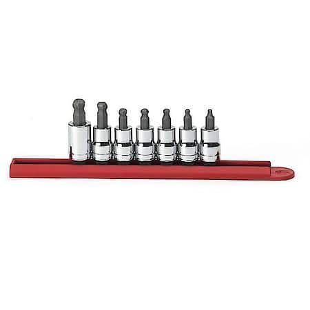 7 Piece 3/8" Drive Ball End Hex Bit Sae Socket Set