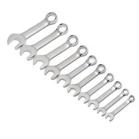 10 Piece 12 Point Stubby Combination Sae Wrench Set