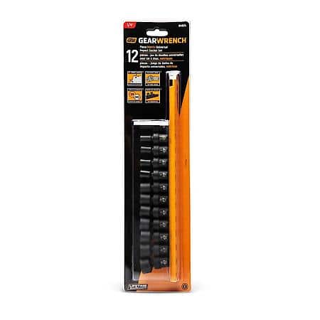 12 Piece 1/4" Drive 6 Point Standard Universal Impact Metric Socket Set