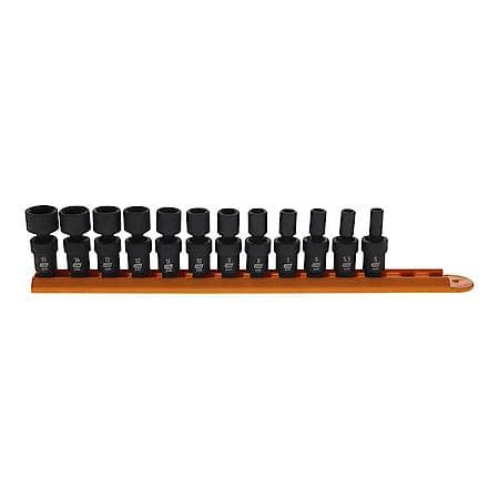 12 Piece 1/4" Drive 6 Point Standard Universal Impact Metric Socket Set