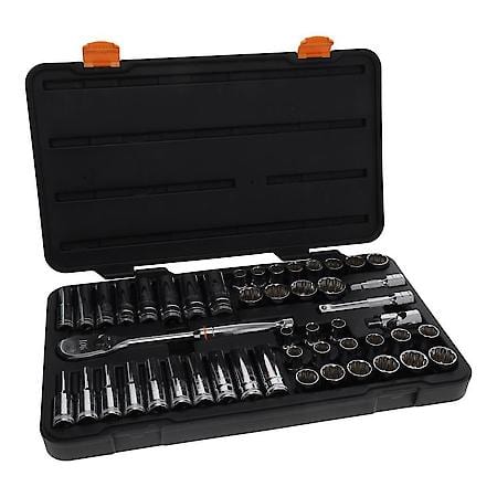 49 Piece 1/2" Drive 12 Point Standard & Deep Sae/Metric Mechanics Tool Set