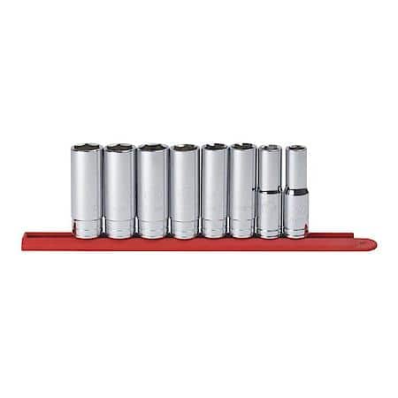 8 Piece 1/2" Drive 6 Point Deep Sae Socket Set
