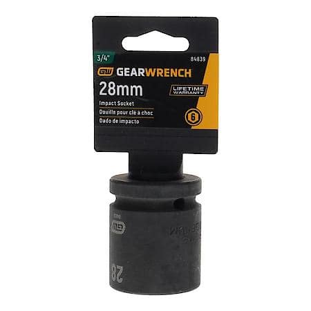 3/4" Drive 6 Point Standard Impact Metric Socket 28mm