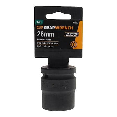 3/4" Drive 6 Point Standard Impact Metric Socket 26mm