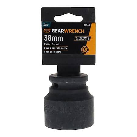 3/4" Drive 6 Point Standard Impact Metric Socket 38mm