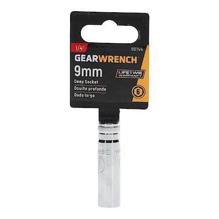 1/4" Drive 6 Point Deep Metric Socket 9mm