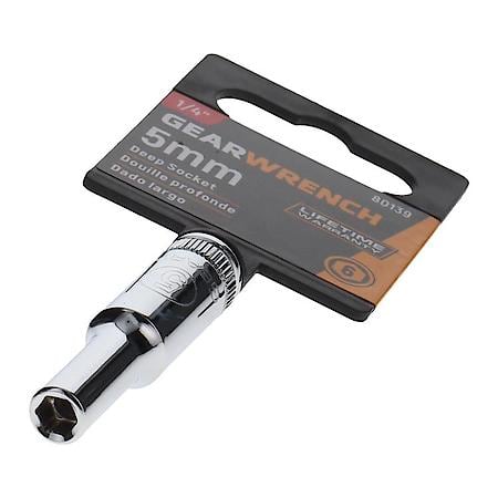 1/4" Drive 6 Point Deep Metric Socket 5mm