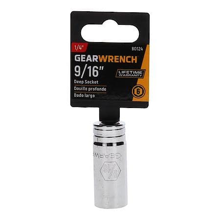 1/4" Drive 6 Point Deep Sae Socket 9/16"