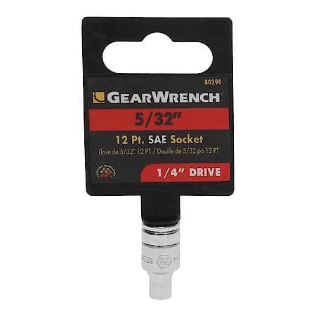 1/4" Drive 12 Point Standard Sae Socket 5/32"
