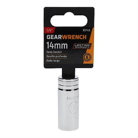 1/4" Drive 6 Point Deep Metric Socket 14mm