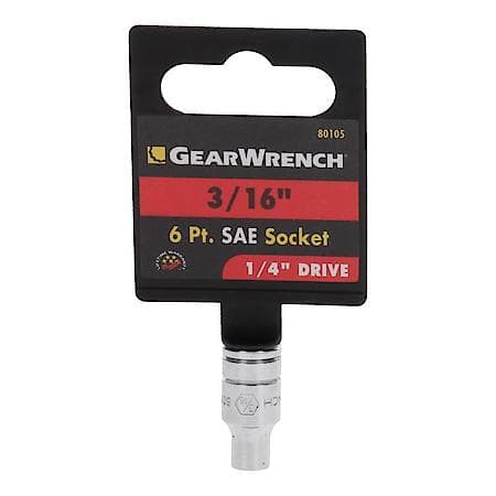 1/4" Drive 6 Point Standard Sae Socket 3/16"