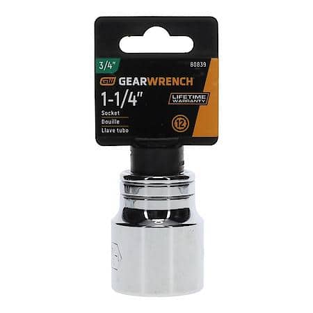 3/4" Drive 12 Point Standard Sae Socket 1-1/4"