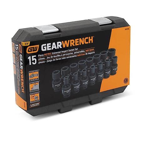 15 Piece 3/8" Drive 6 Point Standard Universal Impact Metric