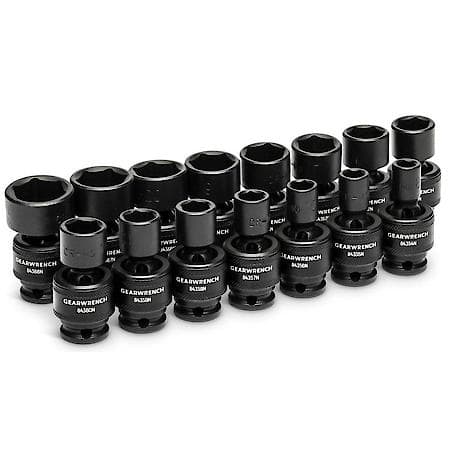 15 Piece 3/8" Drive 6 Point Standard Universal Impact Metric